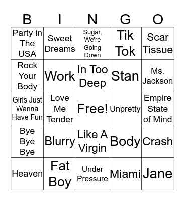 RNR Bingo Card