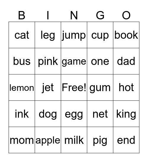 ABC Bingo Card