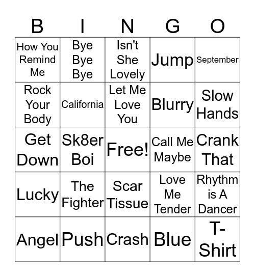 RNR Bingo Card