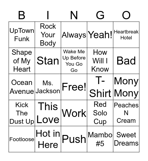 RNR Bingo Card