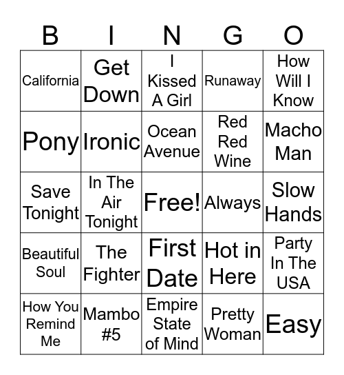 RNR Bingo Card