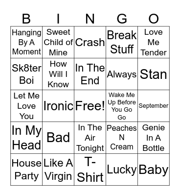 RNR Bingo Card