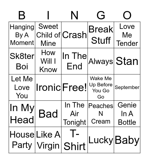 RNR Bingo Card