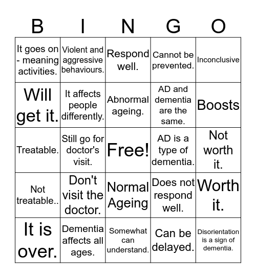 Forget Me Not 勿忘我 Bingo Card