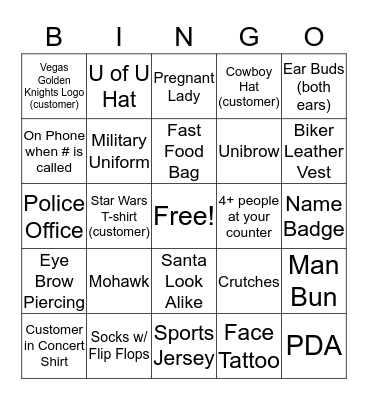 July 26th Blackout Bingo Card