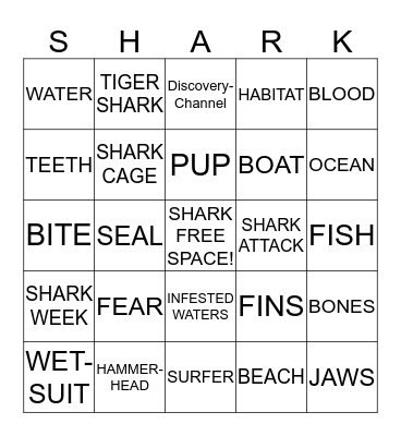 SHARK WEEK Bingo Card