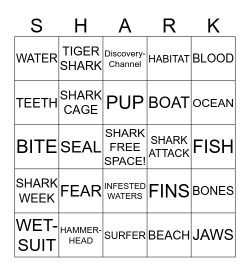 SHARK WEEK Bingo Card