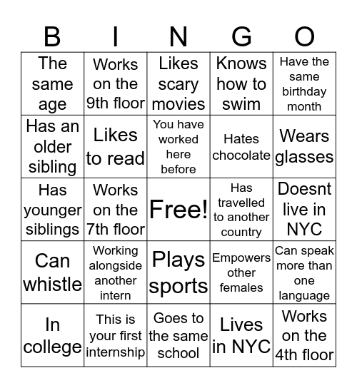 Dow Jones Bingo Card