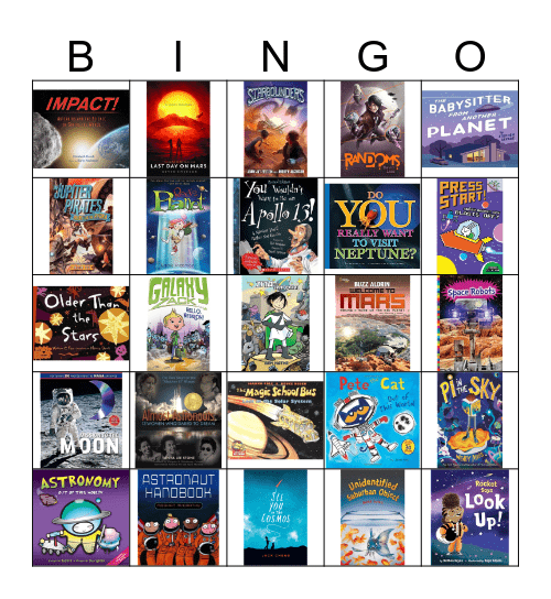 Space Book Bingo Card