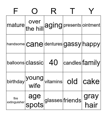Birthday Bingo Card