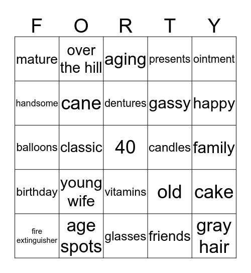 Birthday Bingo Card