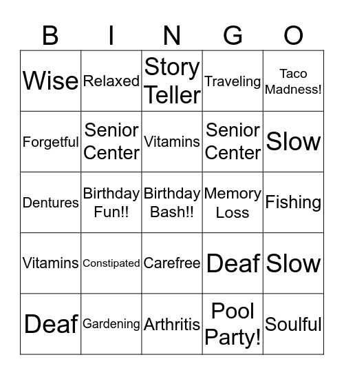 50th Birthday Bash Bingo Card