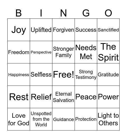 Blessing Bingo Card