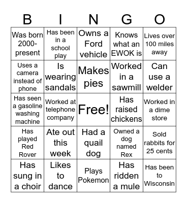 Parrish Reunion Bingo Card