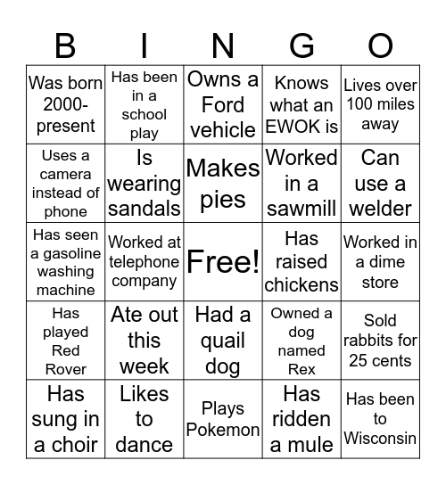 Parrish Reunion Bingo Card