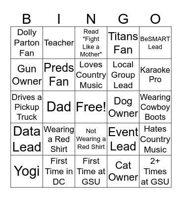 TN MOMS GSU BINGO! Bingo Card