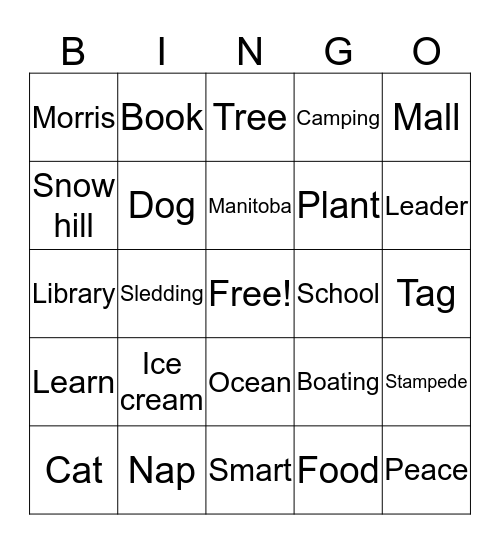 Library Bingo Card