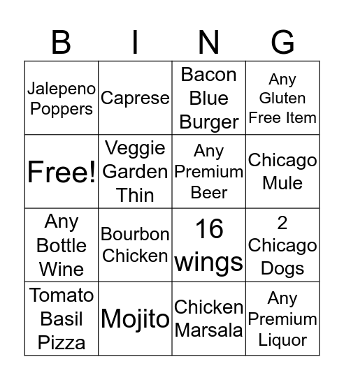 Frats Bingo 7/26 Bingo Card