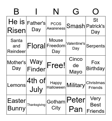 Pre-Order 5 Bingo Card