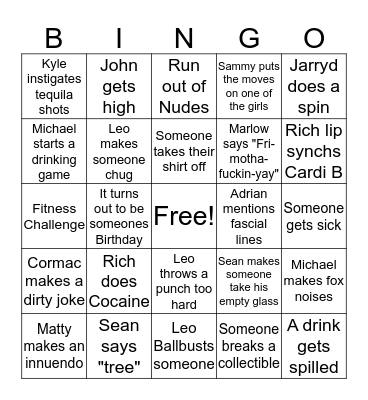 Housewarming Bingo Card