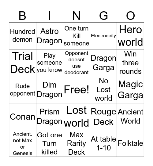 Buddyfight regionals ingo Bingo Card