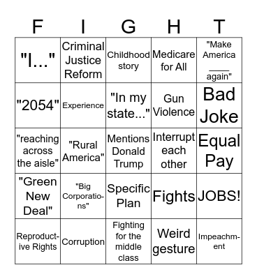 Election Party 2020 (July 30) Bingo Card