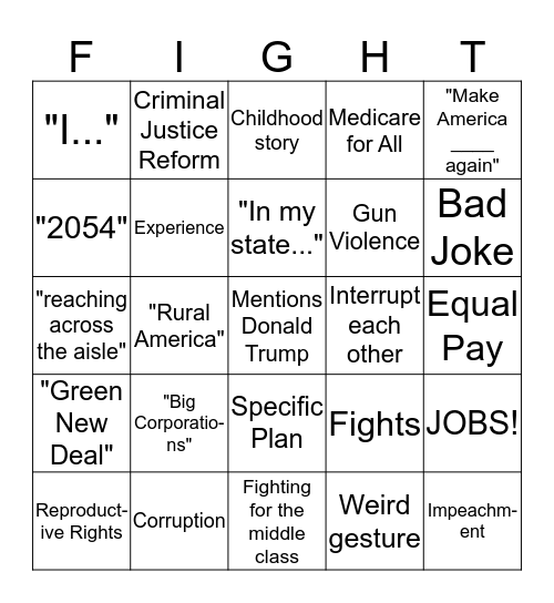 Election Party 2020 (July 30) Bingo Card