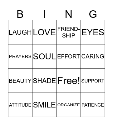 THINGS WE LOVE ABOUT CHRISTA Bingo Card