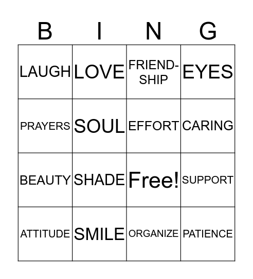 THINGS WE LOVE ABOUT CHRISTA Bingo Card
