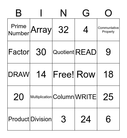 Fun Friday Bingo Card
