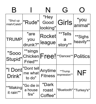 Clayton Bingo Card