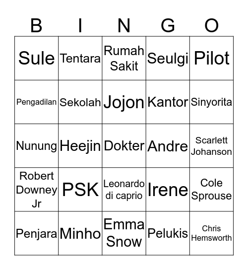 Main hati Bingo Card