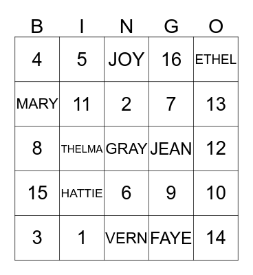 GRAYLINE Thanksgiving BINGO GAME Bingo Card
