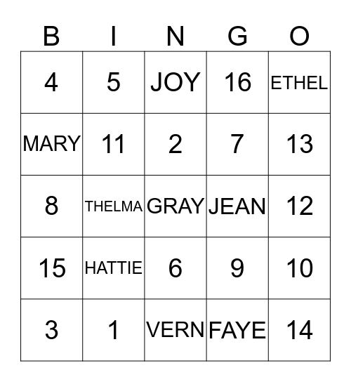 GRAYLINE Thanksgiving BINGO GAME Bingo Card