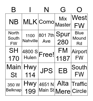 Geography Bingo Card