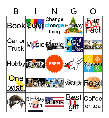 Getting to Know You Bingo Card