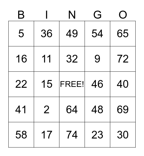 BIRTHDAY BINGO Card