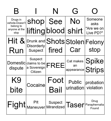 sobriety Bingo Card