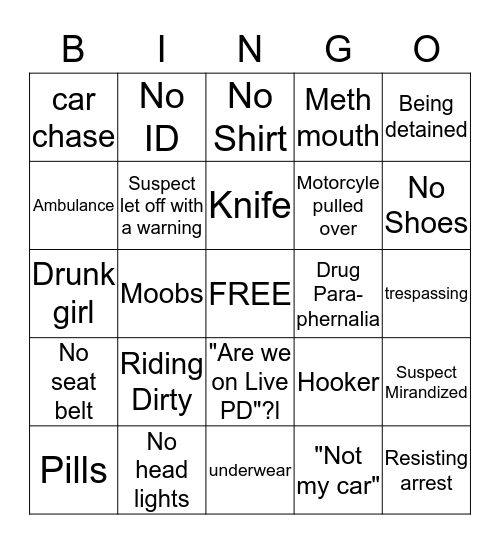 sobriety Bingo Card
