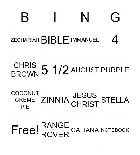 BRIDE TO BE FAVORITES Bingo Card