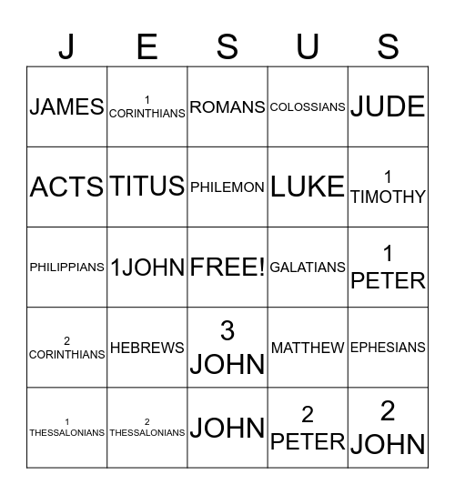 BIBLE Bingo Card