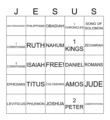 BIBLE Bingo Card