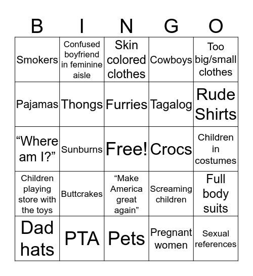 Malwart Bingo Card