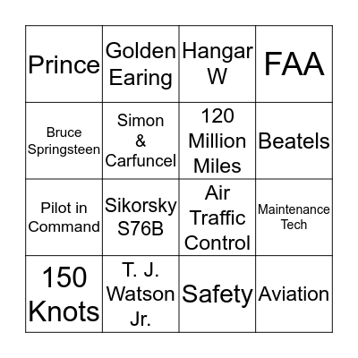 IBM's Take Your Child to Work Day Bingo Card