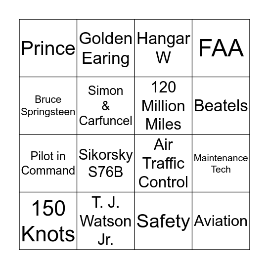 IBM's Take Your Child to Work Day Bingo Card