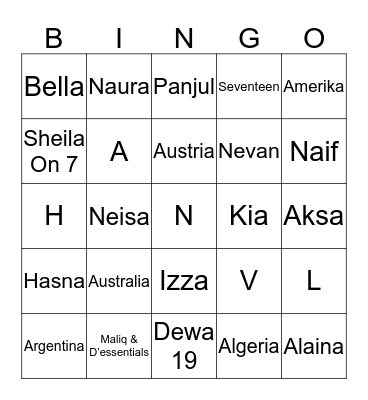 Bingo with ORBI Bingo Card