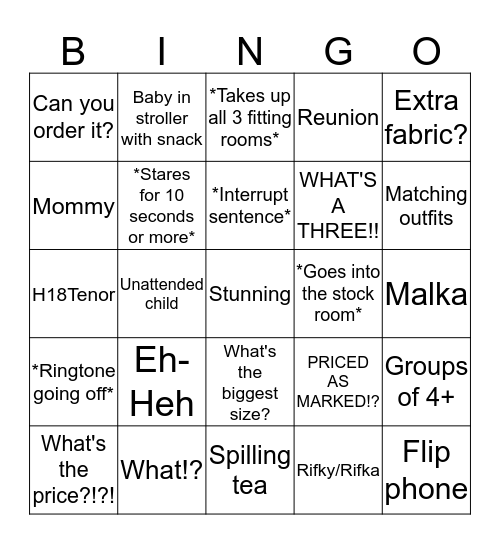 Community Bingo Card