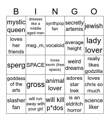 snail Bingo Card