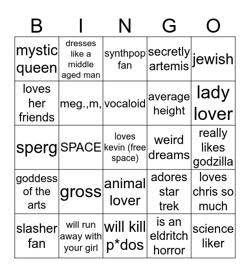 snail Bingo Card