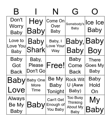 Katie's Baby Shower Bingo! Bingo Card
